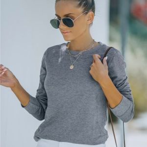 Grey Fleece Pullover Sweatshirt